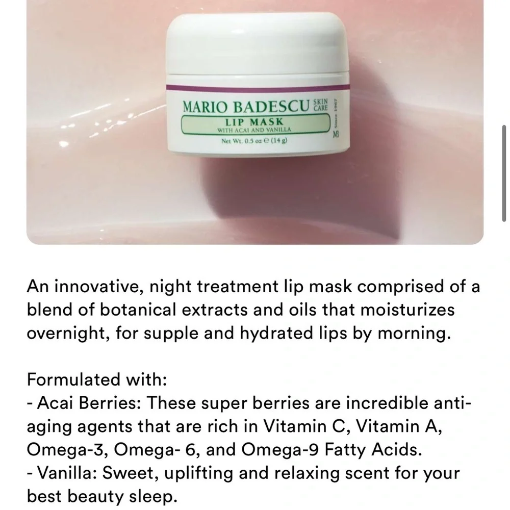 Mario Badescu Lip Care Duo Lip Mask Lip Balm Set New
